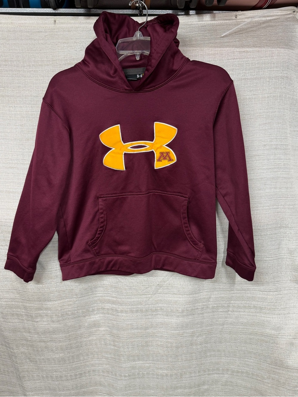 Under Armour Maroon Pullover Hoodie with Gold Accent Logo